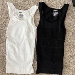 Shaperluv Men's Classic Black and White compression and shaping Tank Tops